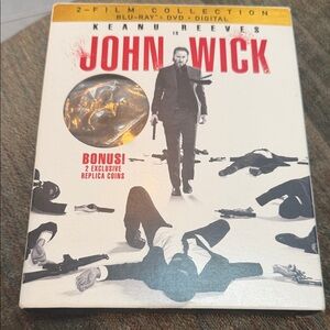 John Wick 2-Film Collection Blu-ray DVD Digital Replica Coins NEVER BEEN OPENED
